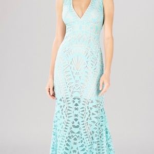 BCBG Maxazria Maranda Burnout Lace Gown